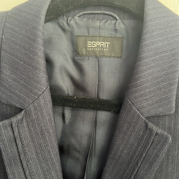 Esprit Navy Blazer Classic Tailored Suit Jacket - Picture 4 of 7